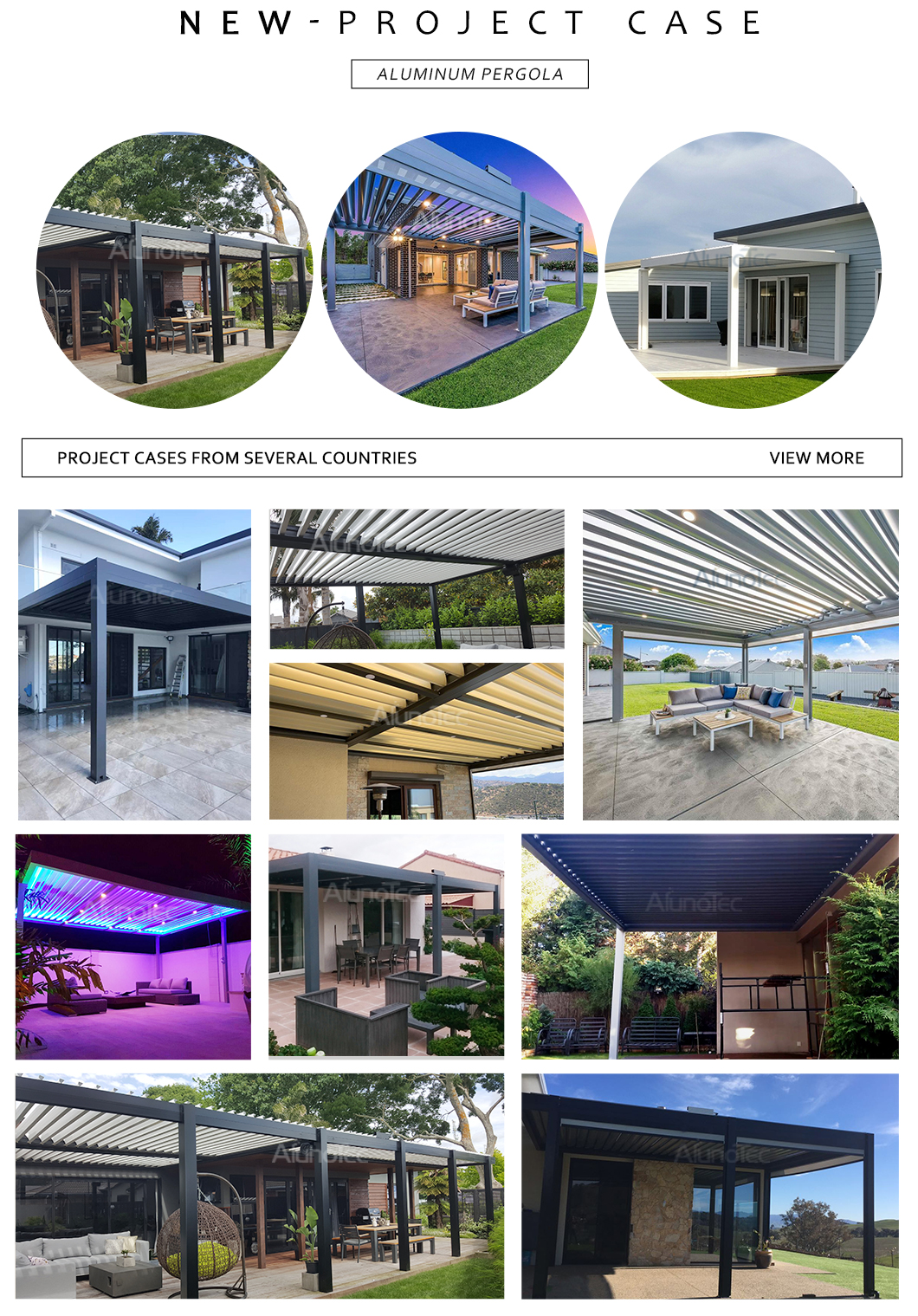 Öffnende Aluminium-Pergola, motorisierter Pergola-Pavillon