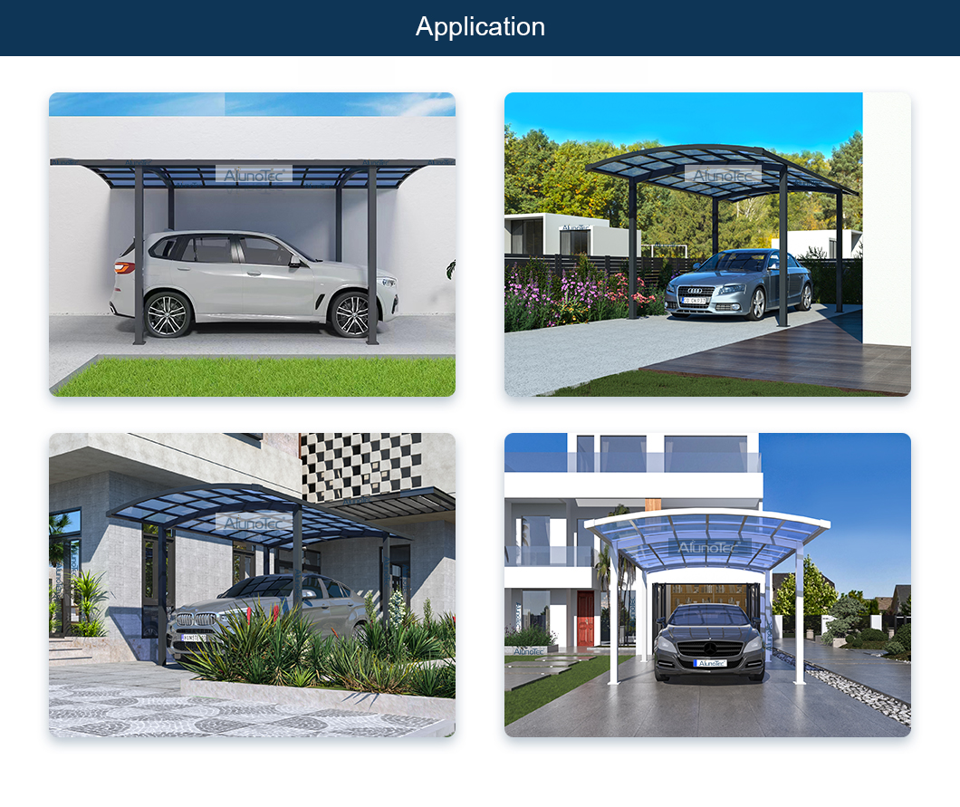 Aluminum Curved Carport (7) Gebogener Carport aus Aluminium (7)