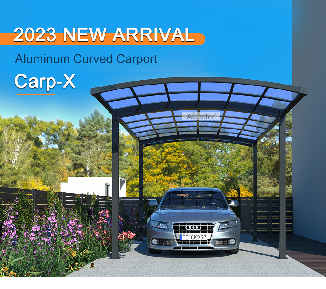 Aluminum Curved Carport (1) Gebogener Carport aus Aluminium (1)