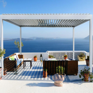 Wasserdichte Markise für den Außenbereich, einziehbarer Pergola-Aluminium-Pavillon mit Regensensor