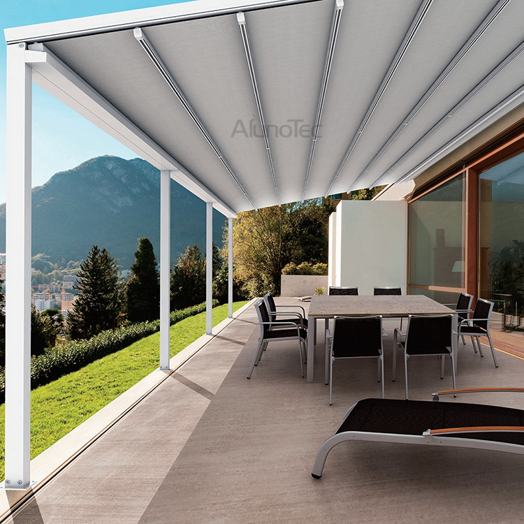 Einziehbare Markise, PVC-Pergola-Dachabdeckung