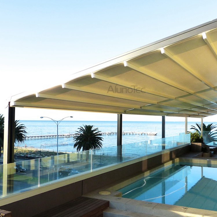 Einziehbare Markise, PVC-Pergola-Dachabdeckung