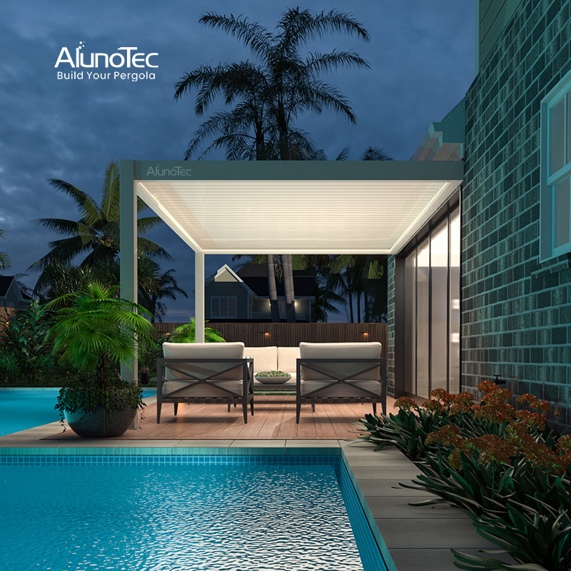  AlunoTec Pergola-Hersteller, die Dächer öffnen, Sonnenlamellen, Aluminium-Markisen, Terrassenabdeckungen