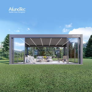 Moderner DIY wasserdichter Lamellendach-Bioklima-Pavillon für den Außenbereich, kommerzielles Hochleistungsgewächshaus, Deck- und Terrassenbauer
