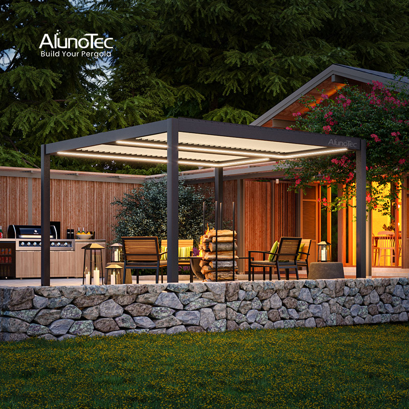 AlunoTec Outdoor Aluminium verstellbare Dachlamellen Pergola Pavillon Aluminium Terrasse Kosten