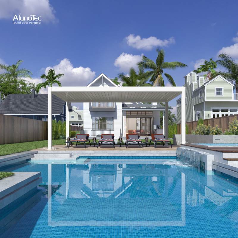 AlunoTec Ferngesteuerte 4x6m freistehende Sonnenschutz-Gewächshaus-Villa-Pergola zu verkaufen