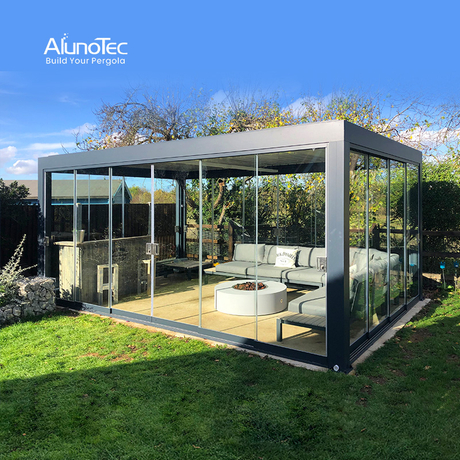AlunoTec Ferngesteuerte 4x6m freistehende Sonnenschutz-Gewächshaus-Villa-Pergola zu verkaufen
