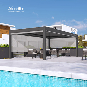 ALUNO Outdoor Hinterhof Automatische Struktur Lamellensystem Elektrische Sonnenmarkise