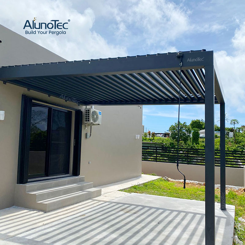 AlunoTec 3x4 4x6m Maison Intelligente Wandschirm für den Garten Sonnenschutz für die Terrasse Lamellenpergola