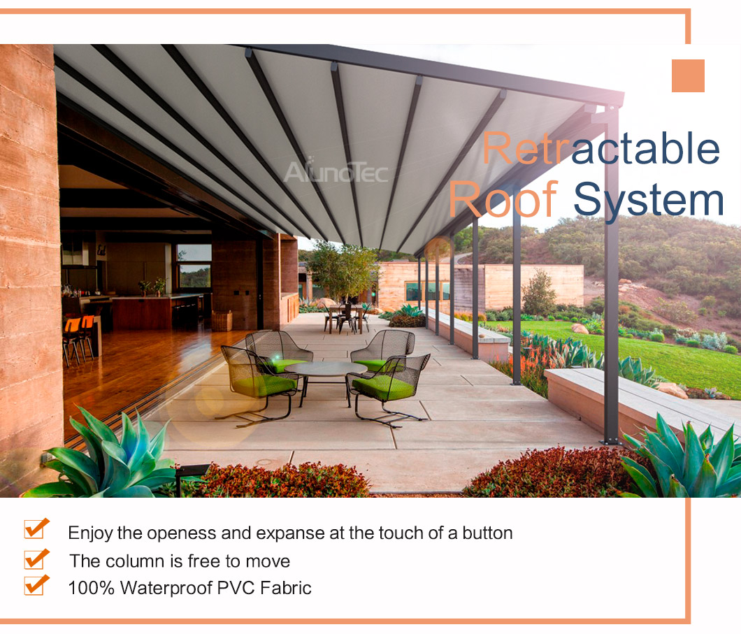 Einziehbare Markise, Pergola-Markisensystem