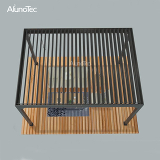 Freistehender Pavillon, Terrassendachabdeckung, moderne Aluminium-Pergola mit manueller Kurbel