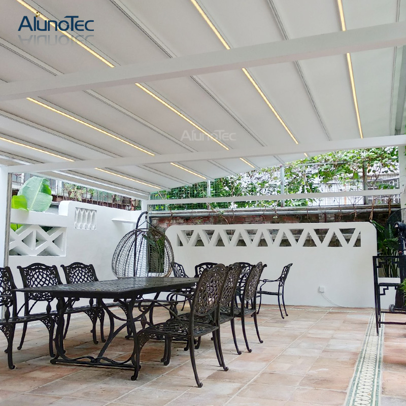 Wasserdichte elektrische Garten-Aluminium-Pavillon, einziehbare Markise für Terrasse