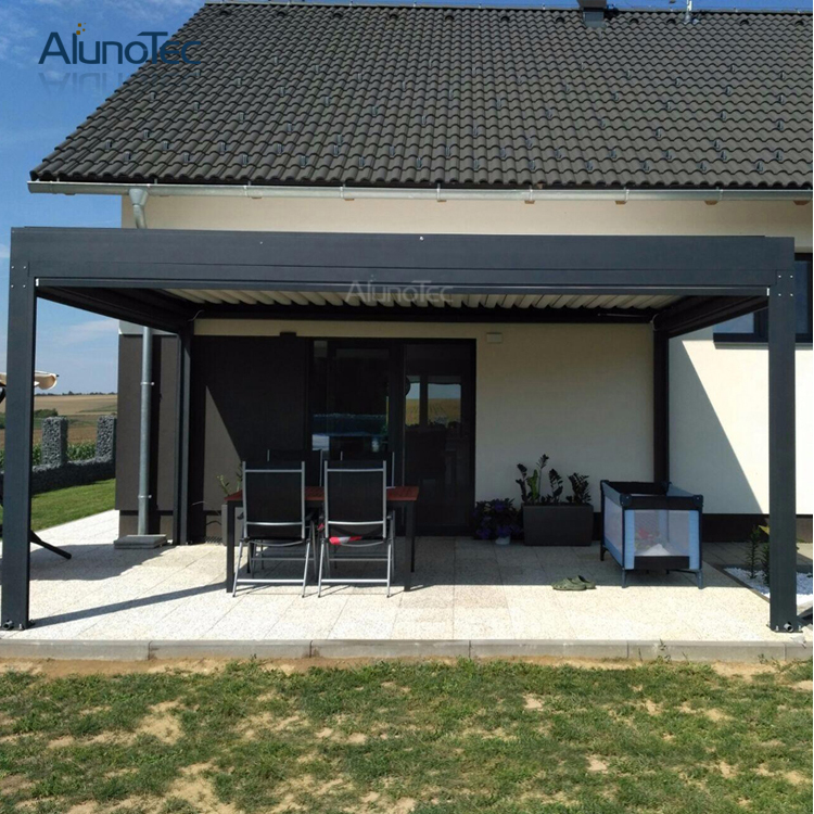  Aluminium-Gartenpergola mit einziehbarem Vordach