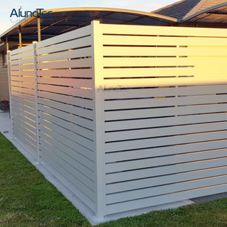 AlunoTec Vertikale Zäune für den Außenbereich, Lamellen-Sichtschutzpaneel, horizontaler Aluminiumzaun, Gartenzaun