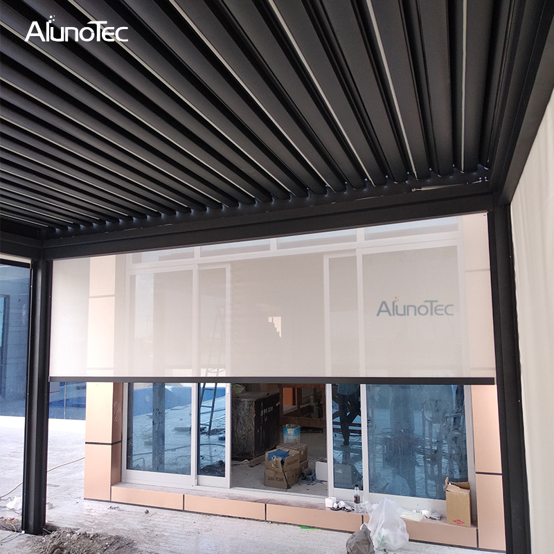 Motorisiertes bioklimatisches Pergola-Lamellendachsystem mit einzigartigem Design für die Terrasse 