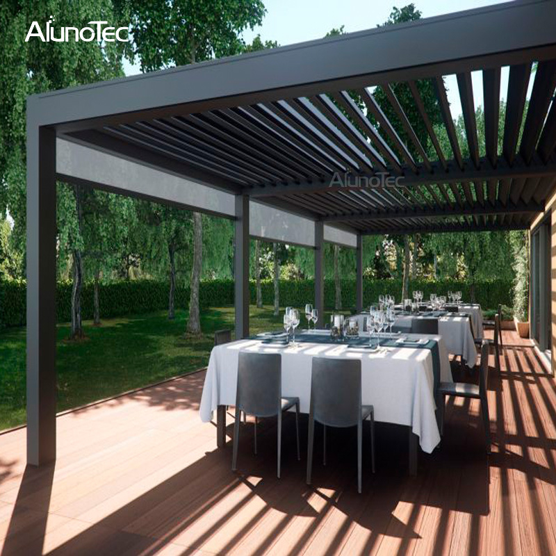 Aluminiummotorisierte regensichere Pergolen Pläne für Aluminium-Pergola im Freien
