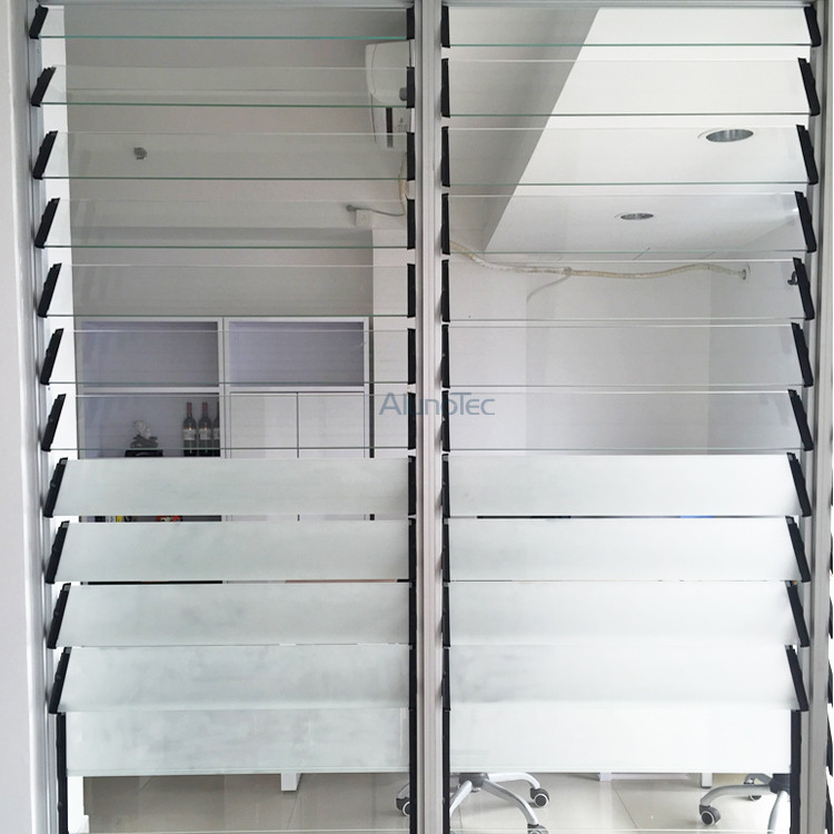Wunderschöne 5-mm-Glaslamellenfensterwände