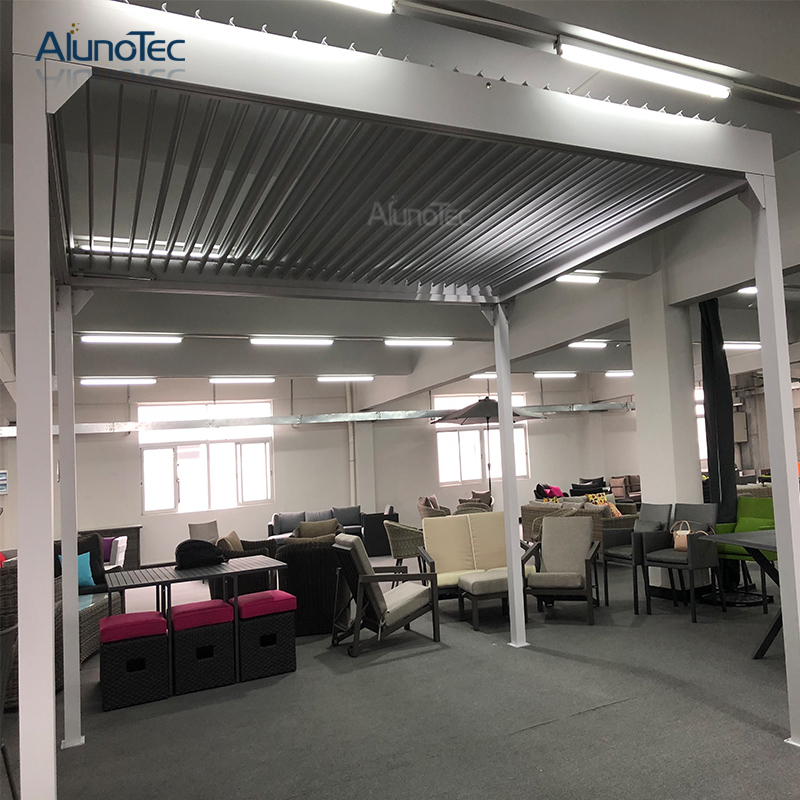 AlunoTec Easy Install Standard manuell verstellbares Lamellendachsystem, Unterstand, wasserdichte Aluminium-Pergola-Teile