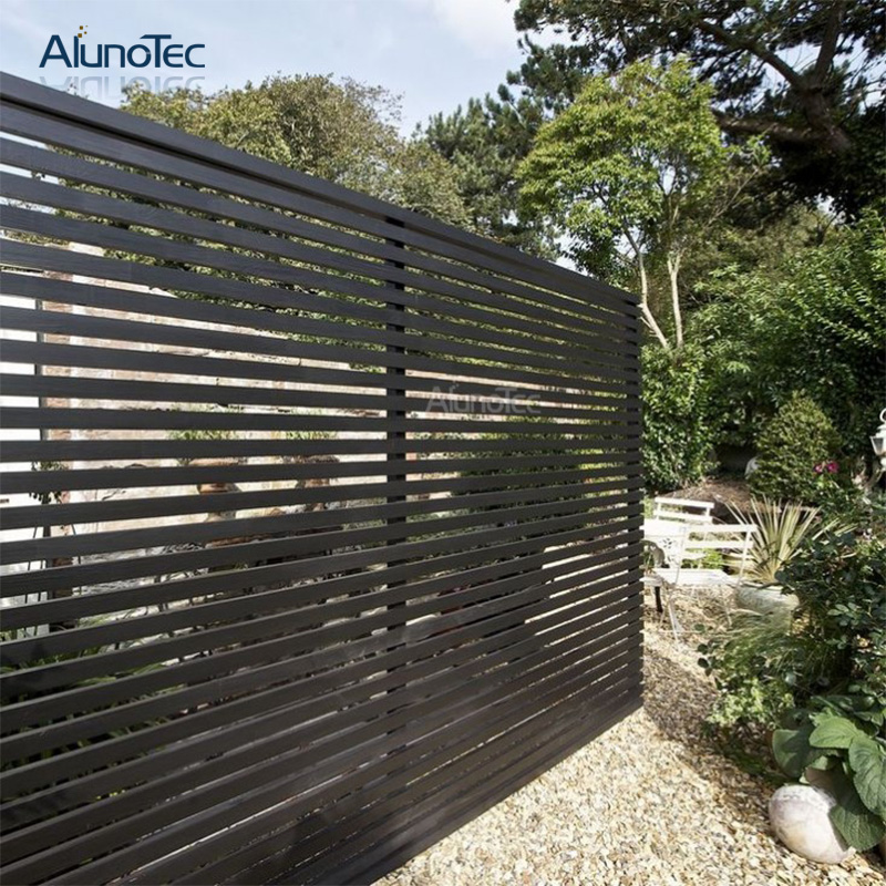 Horizontaler Gartenzaun, Sichtschutz, Aluminium-Lattenzaun, vertikal 