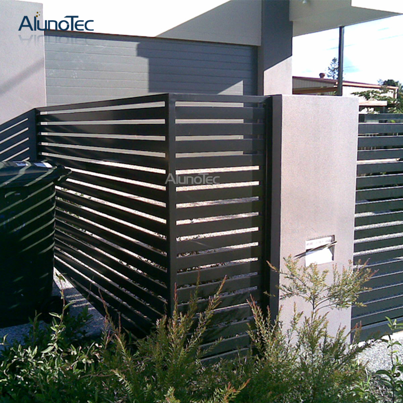 AlunoTec Outdoor winddichter Aluminium-Balkon-Sicherheits-vertikaler Lamellenzaun, Profil-Lamellenzaun