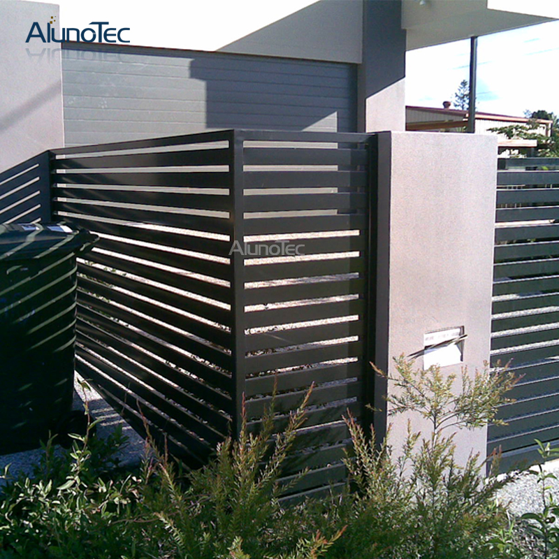 AlunoTec Outdoor winddichter Aluminium-Balkon-Sicherheits-vertikaler Lamellenzaun, Profil-Lamellenzaun