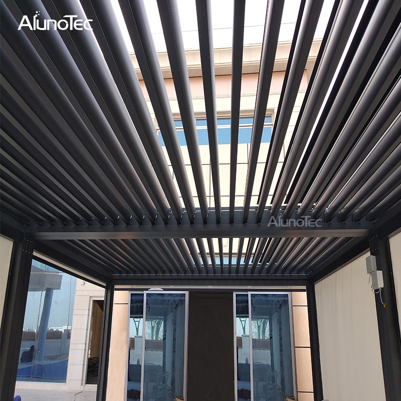 Wasserdichter Gartenpavillon aus Aluminium mit Vorhang