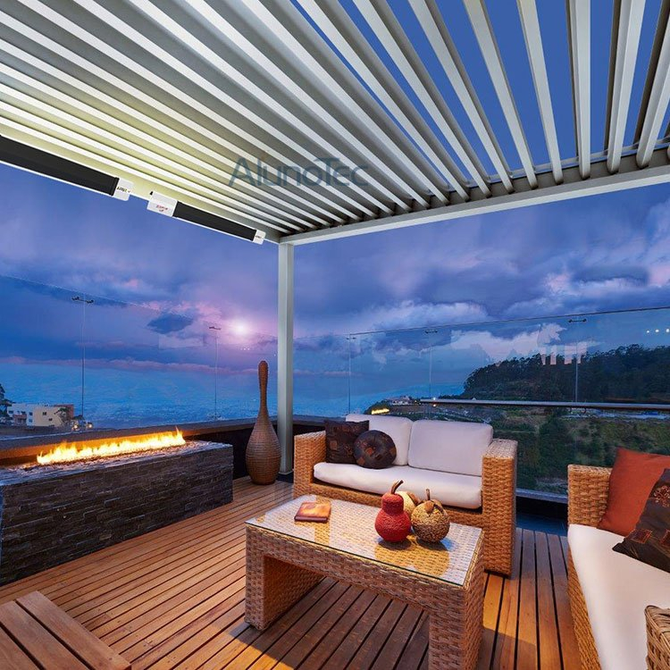 Pergola mit Lamellendach und Fernbedienung für den Außenbereich