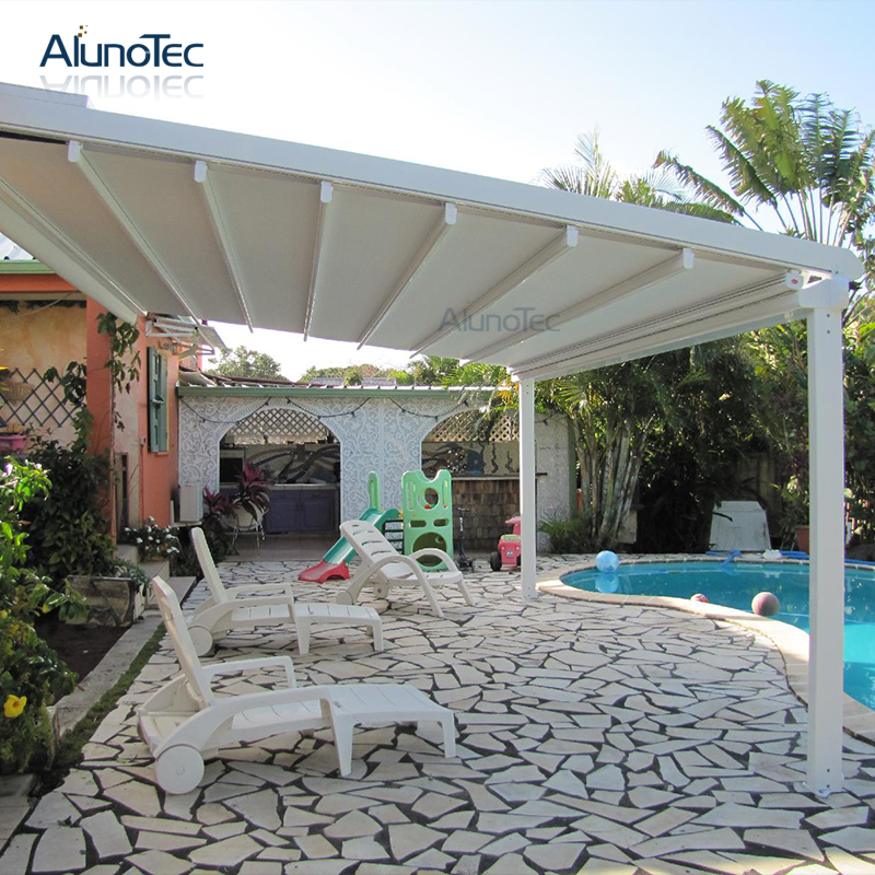 Zusammenklappbare Pergola-Überdachung, einziehbare Terrassenmarkise für den Garten