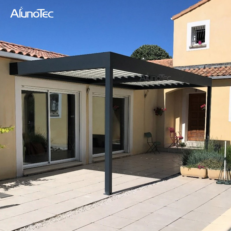 China DIY Aluminium-Lamellendach, wasserdicht, einziehbar, Pergola-Abdeckung, Sonnenschutz, Pavillon für den Außenbereich