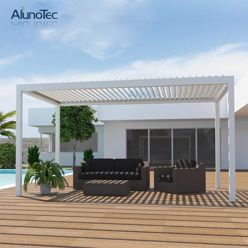Modernes, leicht zu montierendes, bedienbares Garten-Pergoladach aus Aluminium für den Außenbereich 