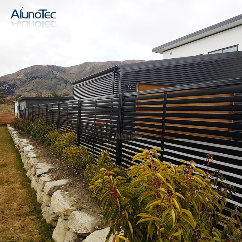 Horizontaler Gartenzaun, Sichtschutz, Aluminium-Lattenzaun, vertikal 