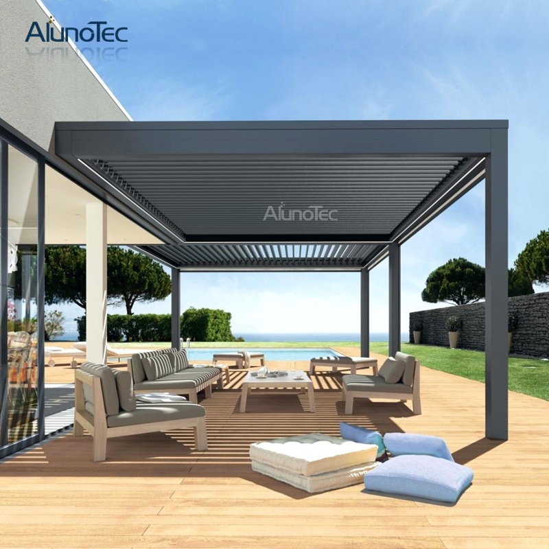 Aluminiummotorisierte regensichere Pergolen Pläne für Aluminium-Pergola im Freien