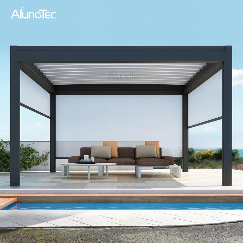 Maßgeschneiderte Aluminium-Pergola-Bausätze mit Lamellendach und Sichtschutz