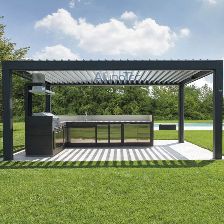 Motorisierte Lamellen-Pergola-wasserdichte Dachabdeckung