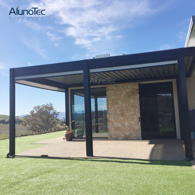 Außenterrasse Restaurant Öffnung Dachpavillon Motorisierte Aluminiumpergola