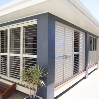 Luftbelüftung, bedienbares Lamellenfenster mit Aluminiumlamellen