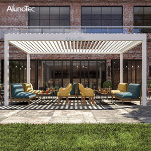 China Aluminium Lamellendach Wasserdichter einziehbarer Pergola-Pavillon für den Hinterhof