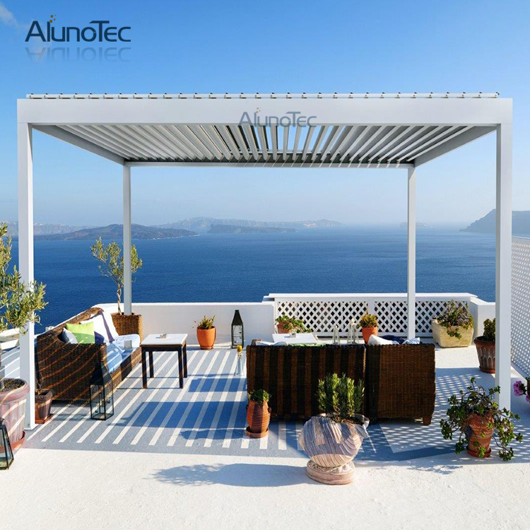 Maßgeschneiderte Aluminium-Pergola-Bausätze mit Lamellendach und Sichtschutz
