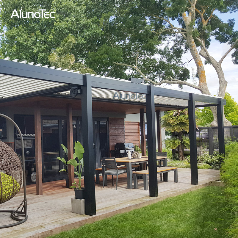 Wasserdichte Aluminium-Lamellendachabdeckung für den Außenbereich, Pavillon, Pergola