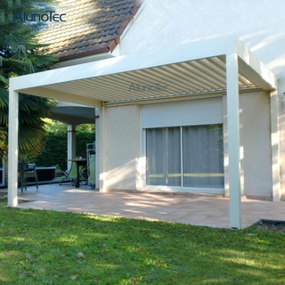Moderner Gartenpavillon aus Aluminium mit elektrischer Öffnung und Schließung des Terrassen-Pergola-Dachs