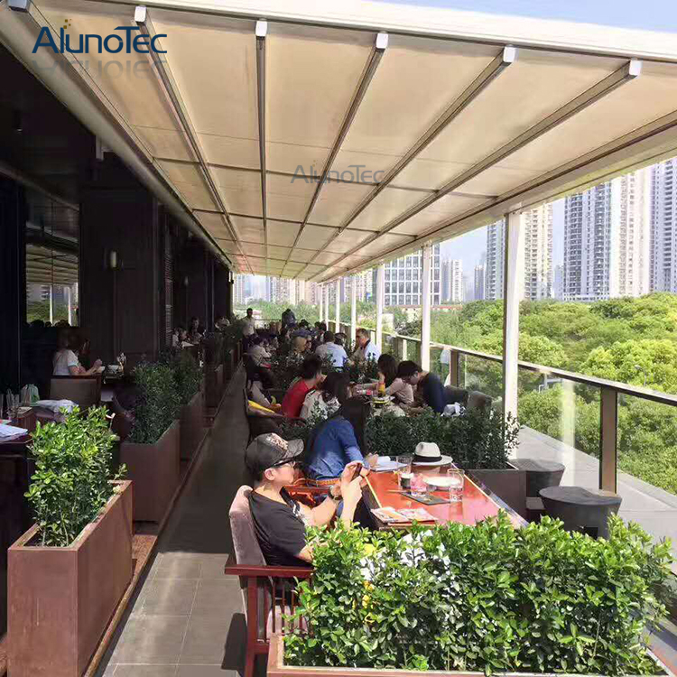 Aluminium-Pavillon, einziehbares PVC-Pergola-Stoffdach für den Außenbereich