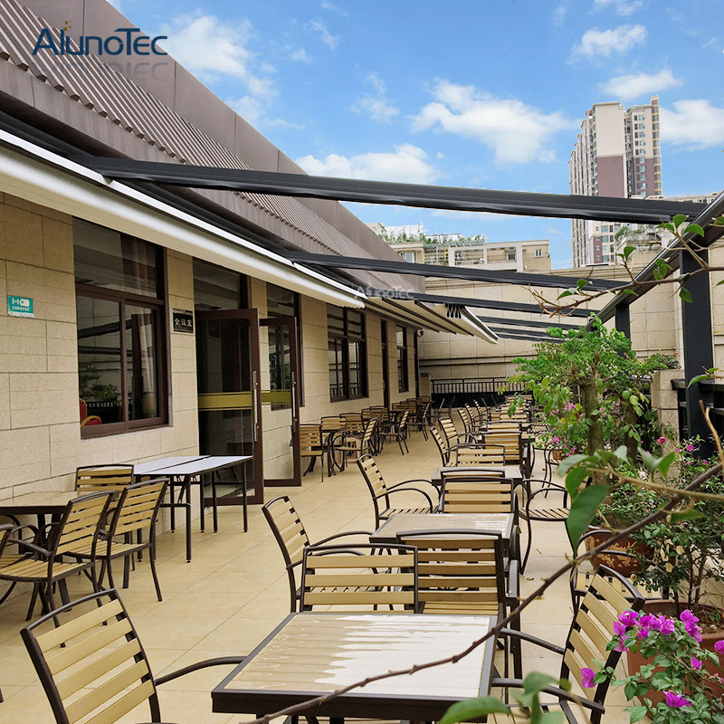 China Wholesale Opening Retractable Canopy Wasserdichte, einziehbare Dachmarkise aus Aluminium 