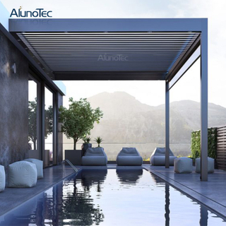 Motorisierter Pavillon, zusammenklappbar, versenkbare Terrassenpergola auf der Terrasse