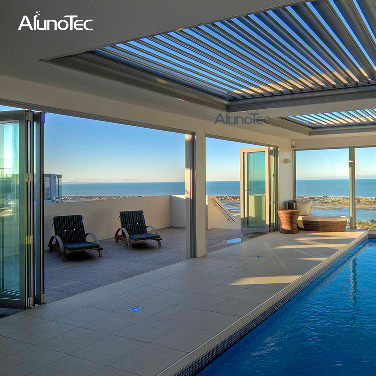 Moderne große wasserdichte Markise für den Außenbereich, verstellbarer Pavillon, automatische Pergola für den Garten
