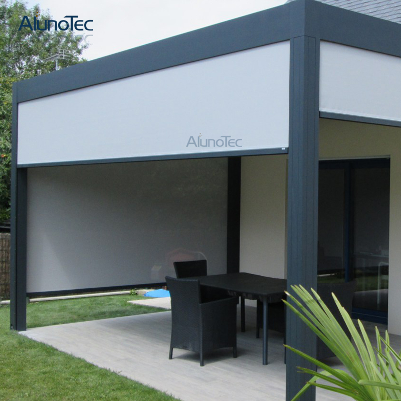 Wasserdichter Gartenpavillon aus Aluminium mit Vorhang
