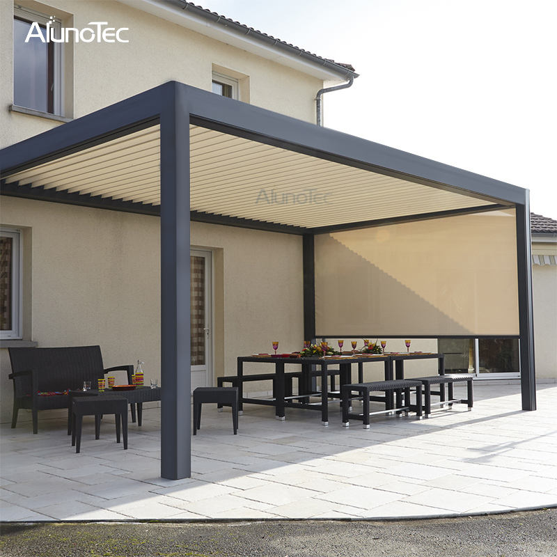 Maßgeschneiderte Aluminium-Pergola-Bausätze mit Lamellendach und Sichtschutz