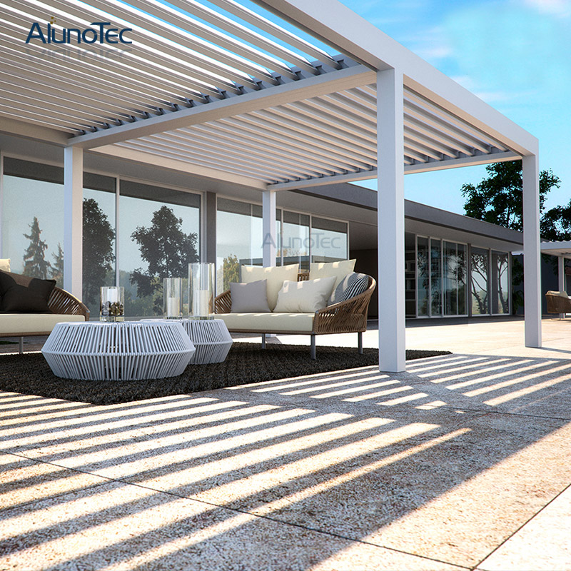 Professionelles, maßgeschneidertes motorisiertes Lamellen-Pergola-Dachsystem für Zuhause