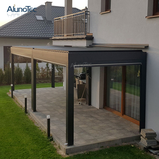 Leicht zu montierende einziehbare Markise, Aluminiumpavillon, Pergola mit Metallrahmen