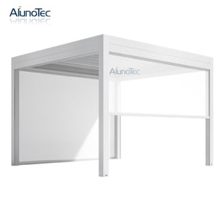 China Hot Sale Manual Outdoor Vertikale Vorhangfenster Sonnenschutz Wasserdichte Rollos für Pergola