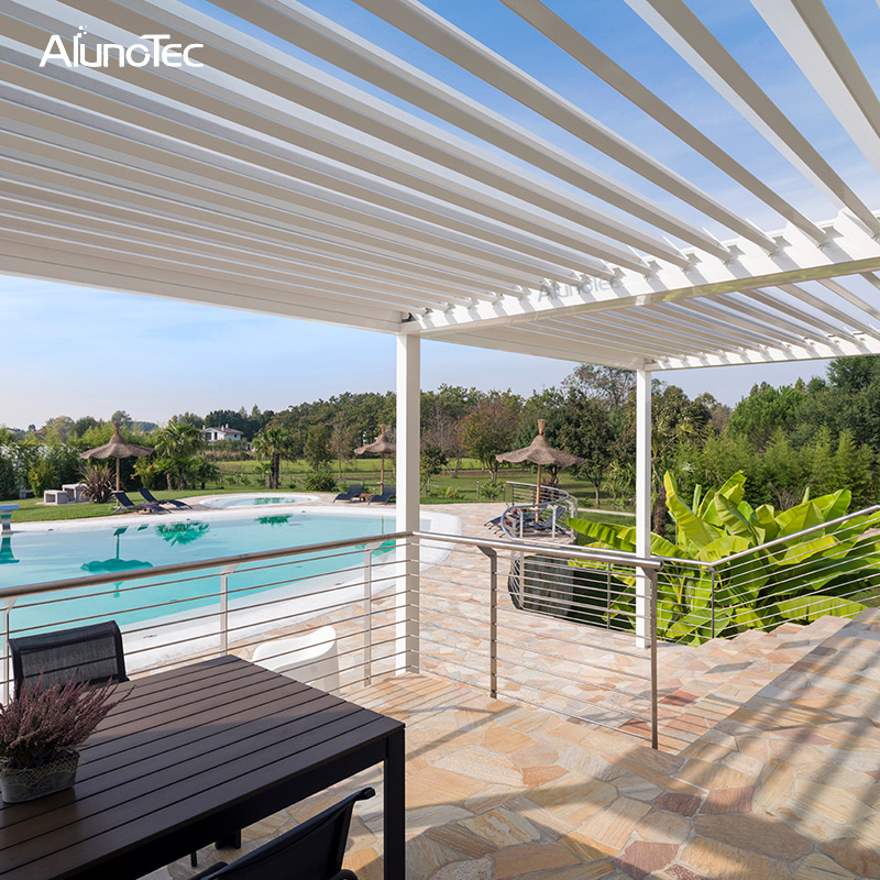 Professionelles, maßgeschneidertes motorisiertes Lamellen-Pergola-Dachsystem für Zuhause